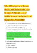 WGU C213 Accounting for Decision &NewLine;Makers Objective Assessment Exam &NewLine;Questions And Correct Answers &NewLine;&lpar;Verified Answers&rpar; Plus Rationales 2027 &NewLine;Q&A &vert; Instant Download Pdf 