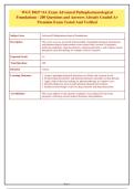 WGU D027 OA Exam Questions and Answers 2026&ndash;2027 &vert; Advanced Pathopharmacological Foundations Practice Exam with 200 Questions and Detailed Rationales