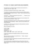 PHYSICS 131 EXAM 2 QUESTIONS AND ANSWERS