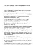 PHYSICS 131 EXAM 3 QUESTIONS AND ANSWERS
