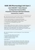 NURS 300 Pharmacology Unit Exam 2&vert;  2026&sol;2027 &vert; Newly Released &vert; Actual Exam &vert; SDSU &vert; 50 Q&A with Expert Rationales &vert; Guaranteed Pass - A&plus; Graded&NewLine;&NewLine;