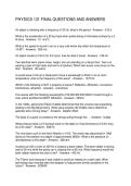 PHYSICS 131 FINAL QUESTIONS AND ANSWERS