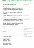 JPT HOA 1 Greek Architecture Study Guide - Verified Questions and Answers - A&plus; Guaranteed Success