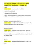 ISTM 210 Chapter 15 Phinney Exam Questions & Answers &lpar;Grade A&plus;&rpar;&period;docx&NewLine;&NewLine;