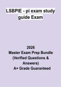 LSBPIE PI Exam Study Guide &vert; Questions & Answers&comma; Practice Test&comma; Revision Notes & Exam Prep &vert; Louisiana Private Investigator &vert; Latest 2026 PDF