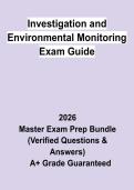 Investigation and Environmental Monitoring Exam Guide &vert; Questions & Answers&comma; Practice Test&comma; Study Guide & Revision Notes &vert; Latest 2026 PDF
