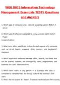 WGU D075 Information Technology Management Essentials Exam Latest 2026 Actual Questions and Correct Answers &lpar;Latest 2026 &sol; 2027 Update&rpar; Graded A&plus; 100&percnt; Guarantee Verified by Experts&period;