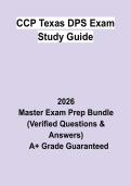 CCP Texas DPS Exam Study Guide &vert; Questions & Answers&comma; Practice Test&comma; Revision Notes & Exam Prep &vert; Texas DPS Certification &vert; Latest 2026 PDF