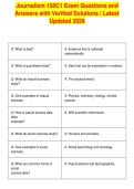 Journalism 150C1 Exam Questions and&NewLine;Answers with Verified Solutions &vert; Latest&NewLine;Updated 2026