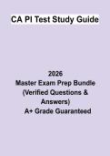 CA PI Test Exam Study Guide &vert; Questions & Answers&comma; Practice Test&comma; Revision Notes & Exam Prep &vert; California Private Investigator &vert; Latest 2026 PDF