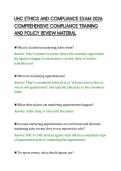 UHC ETHICS AND COMPLIANCE EXAM 2026&NewLine;COMPREHENSIVE COMPLIANCE TRAINING&NewLine;AND POLICY REVIEW MATERIAL