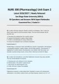 NURS 300 Pharmacology Unit Exam 2 BUNDLE 2026&sol;2027 &vert; SDSU &vert; 3 Exam Sets &lpar;150 Q&A&rpar; with Expert Rationales &vert; Guaranteed Pass - A&plus; Graded