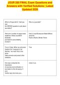 JOUR 200 FINAL Exam Questions and&NewLine;Answers with Verified Solutions &vert; Latest&NewLine;Updated 2026