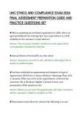 UHC ETHICS AND COMPLIANCE EXAM 2026&NewLine;FINAL ASSESSMENT PREPARATION GUIDE AND&NewLine;PRACTICE QUESTIONS SET