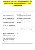 Journalism 200 Unit 2 Exam Questions and&NewLine;Answers with Verified Solutions &vert; Latest&NewLine;Updated 2026