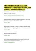 UHC CERTIFICATION ACTUAL EXAM&NewLine;PAPER 2026 COMPLETE QUESTIONS AND&NewLine;CORRECT ANSWERS GRADED A&plus;