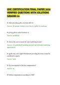 UHC CERTIFICATION FINAL PAPER 2026&NewLine;VERIFIED QUESTIONS WITH SOLUTIONS&NewLine;GRADED A&plus;