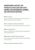 UNDERSTANDING ANATOMY AND&NewLine;PHYSIOLOGY MOCK EXAM AND STUDY&NewLine;MATERIAL WITH MULTISENSORY LEARNING&NewLine;AND APPLICATION QUESTIONS