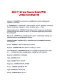 MED 114 Final Review Exam With Complete Solutions