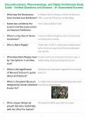 Deconstructivism&comma; Phenomenology&comma; and Digital Architecture Study Guide - Verified Questions and Answers - A&plus; Guaranteed Success