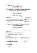 Determaining the Line Equation