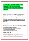 CC EXAMS &ndash; INTERNATIONAL CODE &NewLine;COUNCIL &lpar;ICC&rpar; CERTIFICATION &NewLine;ASSESSMENT &ndash; 2026&sol;2027 EDITION &ndash; &NewLine;VERIFIED