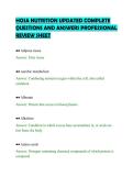 HOSA NUTRITION UPDATED COMPLETE&NewLine;QUESTIONS AND ANSWERS PROFESSIONAL&NewLine;REVIEW SHEET