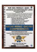 NUR 5461 Module 1 Quiz &ndash; Advanced Pathophysiology &lpar;2026&rpar; &vert; William Paterson University &vert; 200 Verified Questions & Answers with Rationales &vert; A&plus; Study Guide