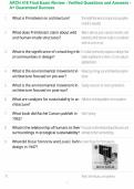 ARCH 416 Final Exam Review - Verified Questions and Answers - A&plus; Guaranteed Success
