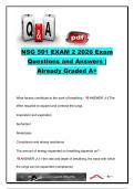 NSG 501 Exam 2 &vert; NSG 501 &vert; 2026 &vert; Complete exam questions with answers