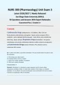 NURS 300 Pharmacology Unit Exam 3 &vert; 2026&sol;2027 &vert; Newly Released &vert; Actual Exam &vert; SDSU &vert; 50 Q&A with Expert Rationales &vert; Guaranteed Pass - A&plus; Graded&NewLine;&NewLine;