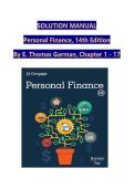 Personal Finance&comma; 14th Edition Solution Manual &vert; E&period; Thomas Garman &vert; Chapters 1&ndash;17