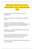 BIOLOGY 1010 EXAM 3 &NewLine;QUESTIONS AND ANSWERS 2026 - 2027