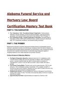 2026&sol;2027 Alabama Funeral Service & Mortuary Law&colon; S-Tier Board Certification Mastery Test Bank &lpar;Complete Q&A&rpar;