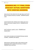 HONDROS BIO 117 FINAL EXAM &NewLine;2026&sol;2027 ACTUAL QUESTIONS &NewLine;WITH VERIFIED ANSWERS&period; 