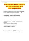 NUR 150-FINAL EXAM 2026&sol;2027 &NewLine;ACTUAL QUESTIONS WITH &NewLine;VERIFIED ANSWERS&period;