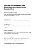 NCATT AET AEIT Endorsement Exam Questions and Answers&vert; Latest Update&vert; Guaranteed Pass