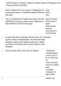 NUR 215 Exam 2&colon; Infection&comma; Hygiene&comma; Comfort&comma; Sensory & Perception&comma; Pain &NewLine;Physical Activity & Inmobility