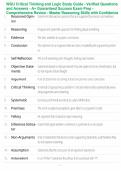 WGU Critical Thinking and Logic Study Guide - Verified Questions and Answers - A&plus; Guaranteed Success Exam Prep - Comprehensive Review - Master Reasoning Skills with Confidence