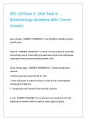 BIO 110 Exam 3 - DNA Tools & Biotechnology Questions With Correct Answers&period;