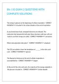 Bio 110 EXAM 2 QUESTIONS WITH COMPLETE SOLUTIONS