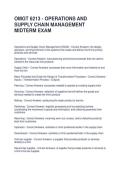 OMGT 6213 - OPERATIONS AND SUPPLY CHAIN MANAGEMENT MIDTERM EXAM QUESTIONS AND ANSWERS &vert; GRADED A