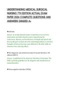 &NewLine;UNDERSTANDING MEDICAL SURGICAL&NewLine;NURSING 7TH EDITION ACTUAL EXAM&NewLine;PAPER 2026 COMPLETE QUESTIONS AND&NewLine;ANSWERS GRADED A&plus;