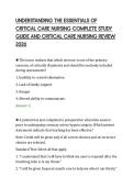 UNDERSTANDING THE ESSENTIALS OF&NewLine;CRITICAL CARE NURSING COMPLETE STUDY&NewLine;GUIDE AND CRITICAL CARE NURSING REVIEW&NewLine;2026