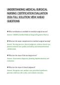 UNDERSTANDING MEDICAL-SURGICAL&NewLine;NURSING CERTIFICATION EVALUATION&NewLine;2026 FULL SOLUTION VIEW AHEAD&NewLine;QUESTIONS&NewLine;