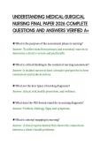UNDERSTANDING MEDICAL-SURGICAL&NewLine;NURSING FINAL PAPER 2026 COMPLETE&NewLine;QUESTIONS AND ANSWERS VERIFIED A&plus;