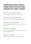 UNDERSTANDING MEDICAL-SURGICAL&NewLine;NURSING PRACTICE TEST 2026 TESTED&NewLine;QUESTIONS AND CORRECT ANSWERS