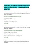 HR BLOCK ACTUAL TEST QUESTIONS WITH&NewLine;COMPLETE SOLUTION PREMIUM REVIEW&NewLine;CONTENT