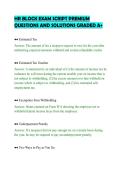 HR BLOCK EXAM SCRIPT PREMIUM&NewLine;QUESTIONS AND SOLUTIONS GRADED A&plus;