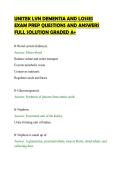 UNITEK LVN DEMENTIA AND LOSSES&NewLine;EXAM PREP QUESTIONS AND ANSWERS&NewLine;FULL SOLUTION GRADED A&plus;